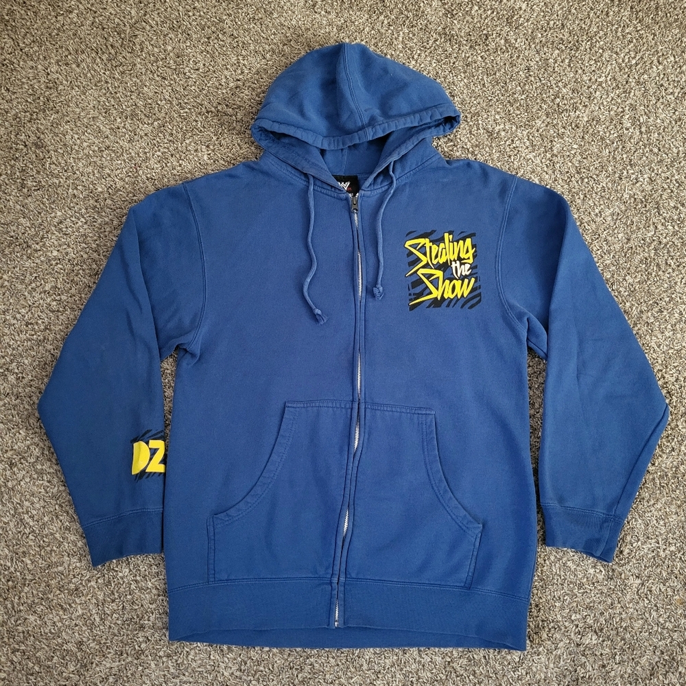 VTG Y2K WWE Authentic Wrestling Dolph Ziggler Graphic Full Zip Hoodie Jacket M